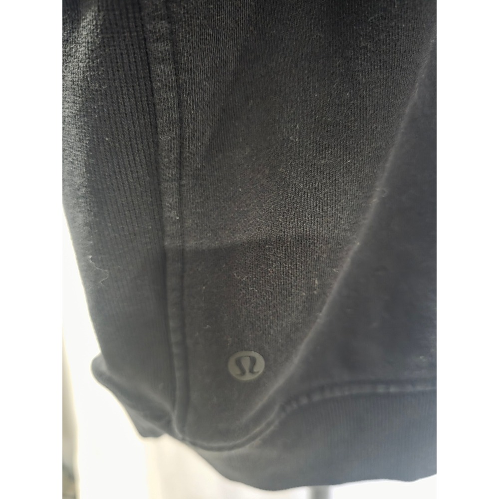 Lululemon Chill On Pullover Perfect Crewneck Sweatshirt Black Cotton Relax Sz 12 - Picture 7 of 10